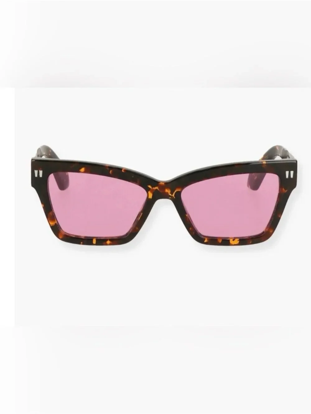 Off-White Tortoiseshell Cincinnati 54mm Square Sunglasses